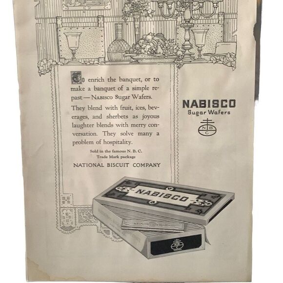 Vintage 1921 Nabisco Sugar Wafers National Biscuit Co Ad Advertisement - Picture 3 of 3